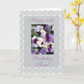 Stiefmütterchen - der 80. Geburtstag der Mutter Karte (Gelbe Blume)