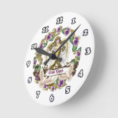 Stiefmütterchen Engel Runde Wanduhr (Winkel)