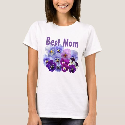 Stiefmütterchen Floral Beste Mutter T-Shirt (Vorderseite)