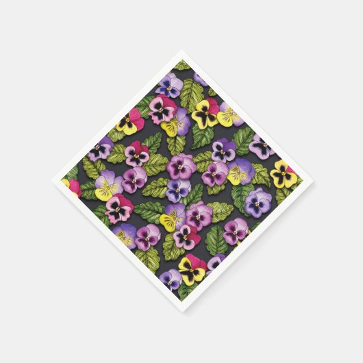 Stiefmütterchen Floral Napkins Serviette (Ecke)