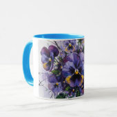 Stiefmütterchen-Flüstern - Keramikbecher Tasse (Vorderseite Links)