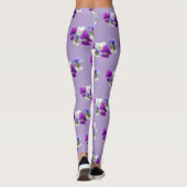 Stiefmütterchen Fünf Blume Muster Lila Legierung Leggings (Rückseite)