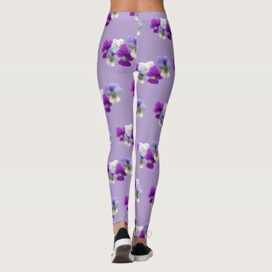 Stiefmütterchen Fünf Blume Muster Lila Legierung Leggings (Rückseite)