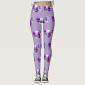 Stiefmütterchen Fünf Blume Muster Lila Legierung Leggings (Vorderseite)