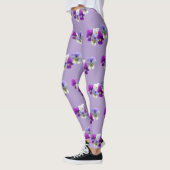 Stiefmütterchen Fünf Blume Muster Lila Legierung Leggings (Links)