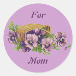 Stiefmütterchen für die Mama Runder Aufkleber