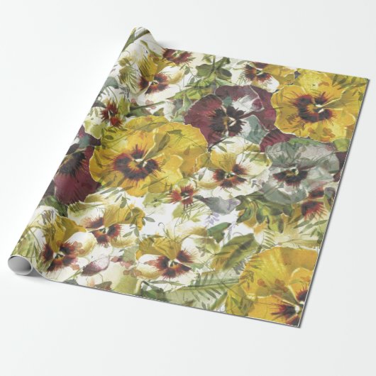 Stiefmütterchen-Garten-Decoupage/Geschenkpapier Geschenkpapier (Ungerollt)