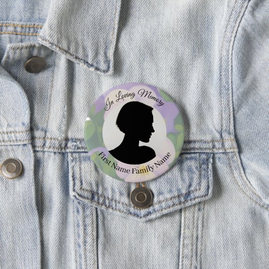 Stiefmütterchen-Gedenkfoto-Button Button (Beispiel)
