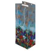 Stiefmütterchen-Geschenktasche Geschenktüte Für Weinflaschen (Rückseite Schrägansicht)