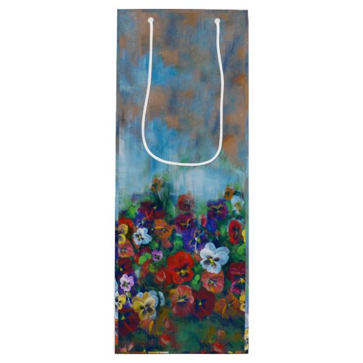 Stiefmütterchen-Geschenktasche Geschenktüte Für Weinflaschen (Vorderseite)