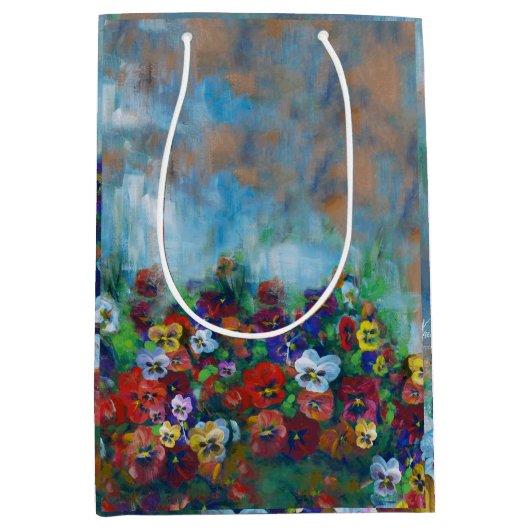 Stiefmütterchen-Geschenktasche Mittlere Geschenktüte (Vorderseite)