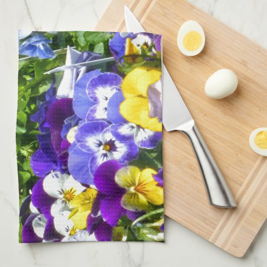 Stiefmütterchen Geschirrtuch (Viertel Falte)