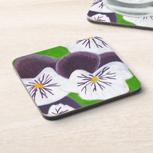 Stiefmütterchen Getränkeuntersetzer (Linke Seite)