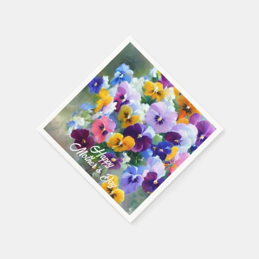 Stiefmütterchen glücklich Muttertag Serviette (Ecke)