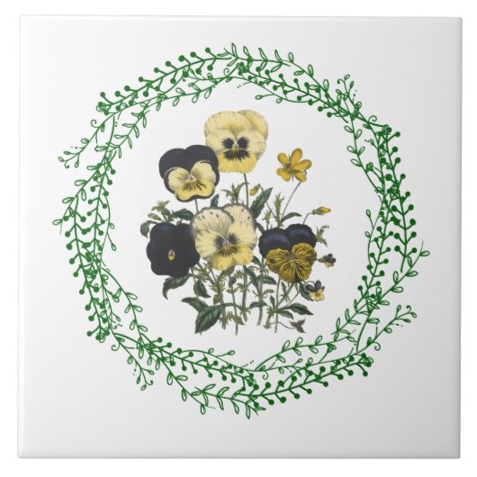 Stiefmütterchen Große (6" x 6") Keramik Foto Tile Fliese (Vorderseite)