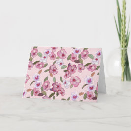 Stiefmütterchen - Grußkarte für bleiche Rose Karte