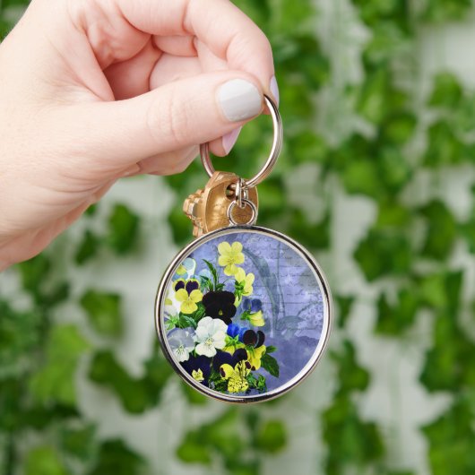 Stiefmütterchen Herz Hochzeit Schlüsselanhänger (Hand)