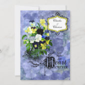 Stiefmütterchen-Herz-Hochzeits-12x18 Einladung (Vorderseite)