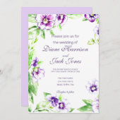 Stiefmütterchen Hochzeit in Wasserfarbe Einladung (Vorne/Hinten)