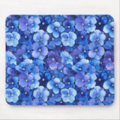 Stiefmütterchen im Aquarellstil Blau Lila Blumendr Mousepad (Vorne)