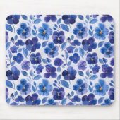 Stiefmütterchen im Aquarellstil Lila Blauer Blumen Mousepad (Vorne)