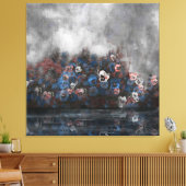 "Stiefmütterchen im Nebel" 100 cm x 100 cm Leinwanddruck (Insitu (Wohnzimmer))