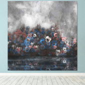 "Stiefmütterchen im Nebel" 100 cm x 100 cm Leinwanddruck (Insitu (Holzboden))