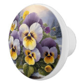 Stiefmütterchen im Schnee Keramikknauf (Rechts)