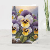 Stiefmütterchen im Schneefall Karte (Vorderseite)