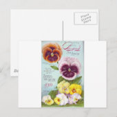 Stiefmütterchen im Vintage-Stil Postkarte (Vorne/Hinten)