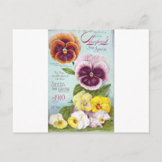 Stiefmütterchen im Vintage-Stil Postkarte