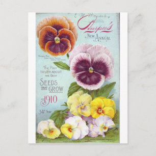 Stiefmütterchen im Vintage-Stil Postkarte