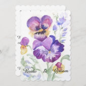 Stiefmütterchen in Blumenwasser Einladung (Vorne/Hinten)