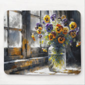 Stiefmütterchen in einem Glas Jar Mousepad (Vorne)