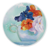 STIEFMÜTTERCHEN IN EINEM TEACUP-KERAMIK-GRIFF KERAMIKKNAUF (Vorderseite)