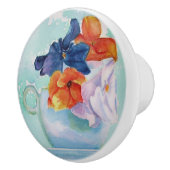 STIEFMÜTTERCHEN IN EINEM TEACUP-KERAMIK-GRIFF KERAMIKKNAUF (Rechts)