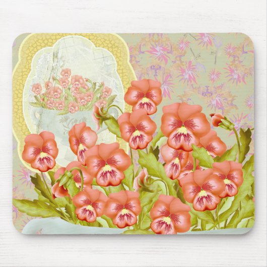 Stiefmütterchen in einer Schale Mousepad (Vorne)