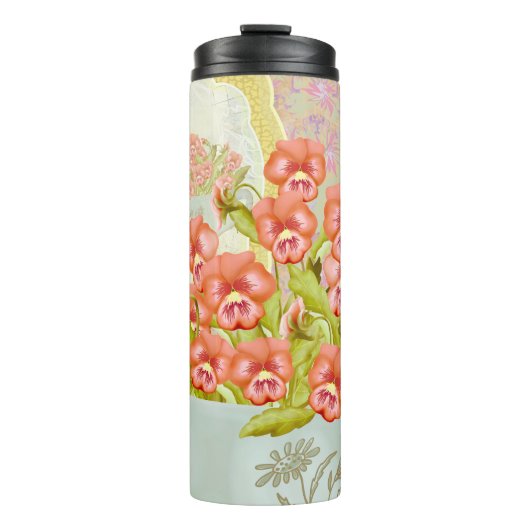 Stiefmütterchen in einer Schale Thermosbecher (Vorderseite)