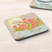 Stiefmütterchen in einer Schüssel Getränkeuntersetzer (Linke Seite)