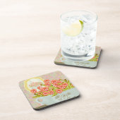 Stiefmütterchen in einer Schüssel Getränkeuntersetzer (Rechte Seite)