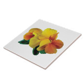 Stiefmütterchen in Gelb und Orange Fliese (Seite)
