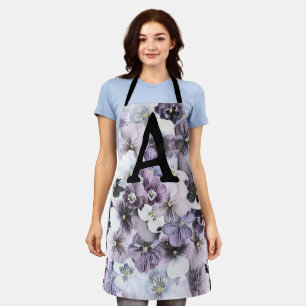Stiefmütterchen in Lila, Rosa und Weiß - Vintage-Z Schürze