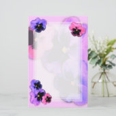 Stiefmütterchen in Rosa Briefpapier (Stehend Vorderseite)