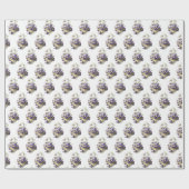 Stiefmütterchen-Korb auf Weiß Geschenkpapier (Flach)