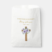 Stiefmütterchen-Kreuz-Trauer-Andenken-Tasche Geschenktütchen (Vorderseite)