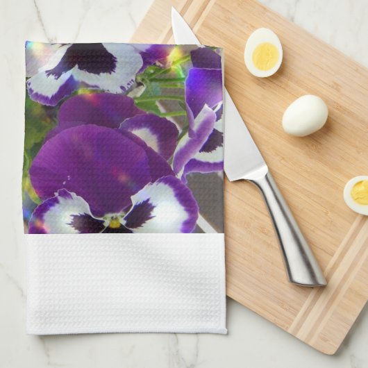 Stiefmütterchen-Küchen-Tuch Geschirrtuch (Viertel Falte)