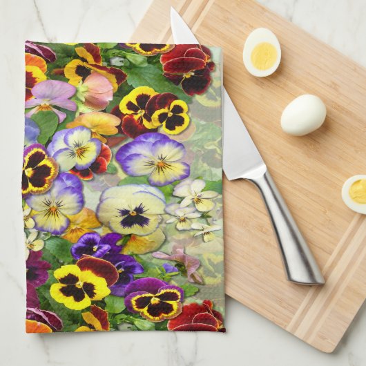 Stiefmütterchen ~ Küchen-Tuch Küchentuch (Viertel Falte)