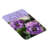 Stiefmütterchen Lila Blume floral Mädchen Name Geb Magnet (Rechte Seite)