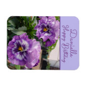Stiefmütterchen Lila Blume floral Mädchen Name Geb Magnet (Horizontal)