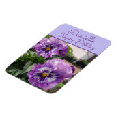 Stiefmütterchen Lila Blume floral Mädchen Name Geb Magnet (Linke Seite)